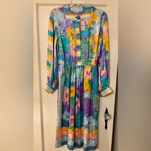 Colorful vintage floral dress